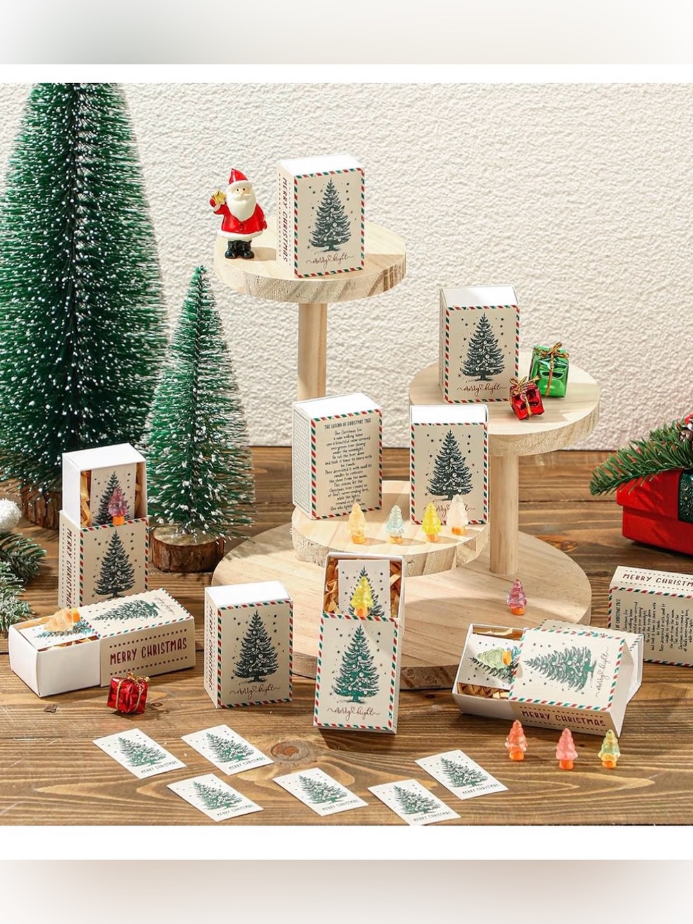 Holiday Mini Christmas Tree Matchbox Favors Positive Resin gift event family